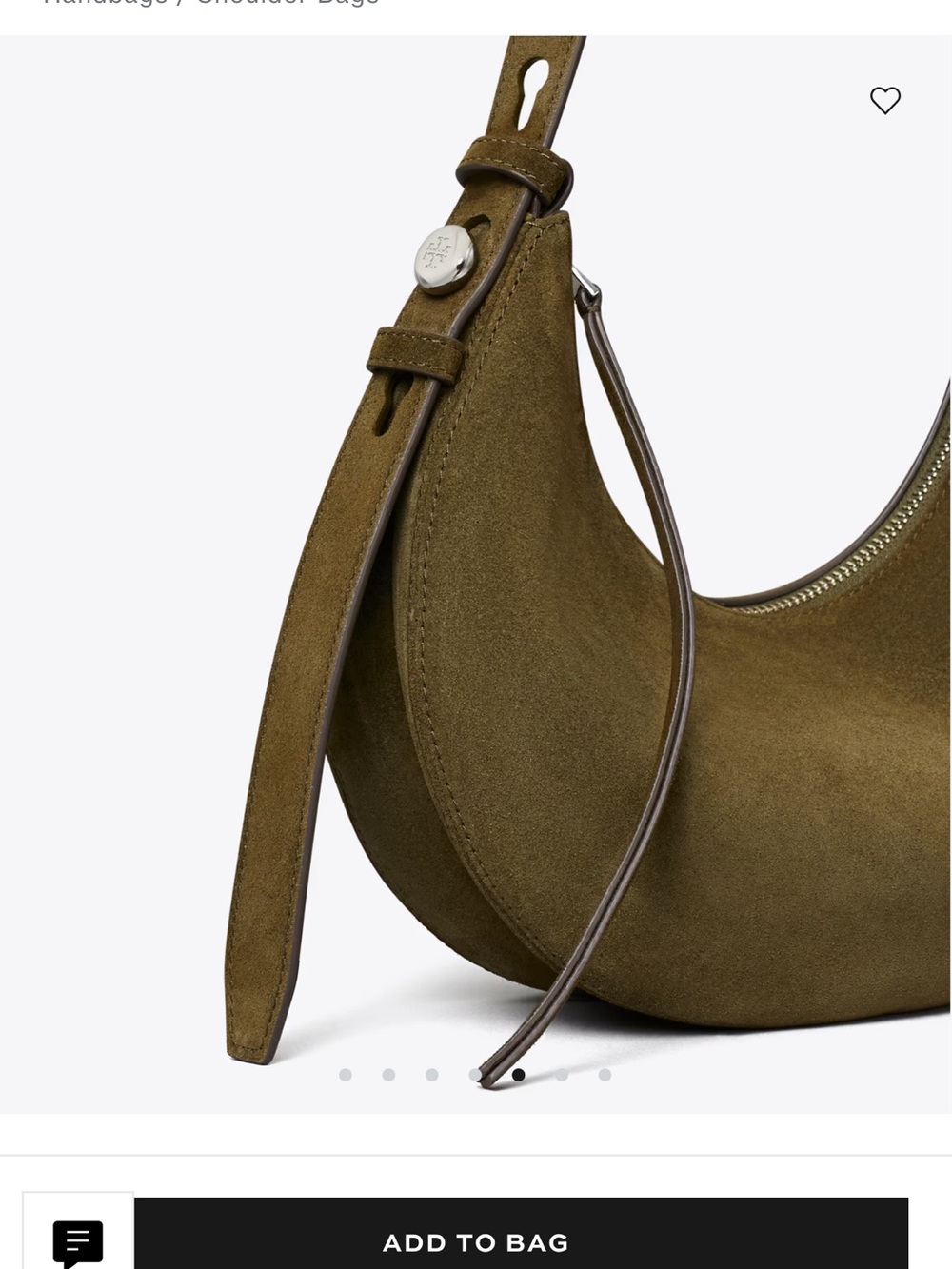 Tory Burch Romy Suede Half Moon Bag - Picture 7 of 10
